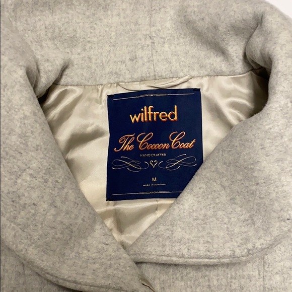 NWT Aritzia Wilfred the Cocoon Coat heather white - Picture 7 of 10
